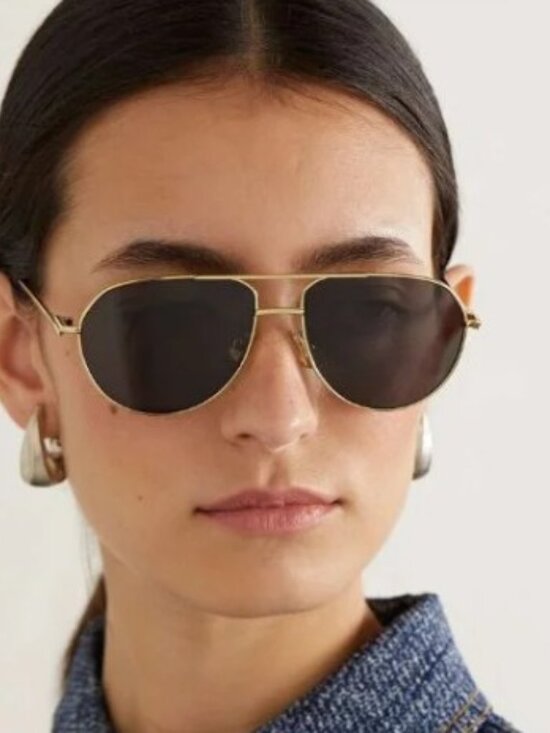 Bottega Veneta BV1302S 004 Aviator Unisex Sunglasses - Silver / Violet main image 9